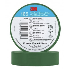 3М Стрічка ізоляційна Temflex 165-15мм х 10м зелена