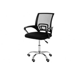 AMF Крісло Web Home хром тканина чорна/сітка чорна