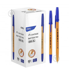 Deli Ручка кулькова EQ6S-Bl син Orange 0.7