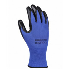 DOLONI Рукавички D-OIL трикотажні сині з нітриловим покрит непов облив чорний р.10 арт 4590/5110