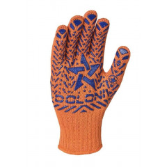 DOLONI Рукавички Зірка трикотажні робочі помаранчеві з пвх 7 клас р.10 арт564