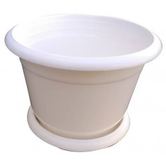 ЮНІПЛАСТ Горщик для квітів Д 140 з підставкою білі