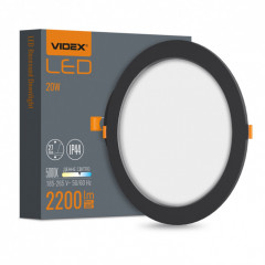 VIDEX Світильник вбудований круглий VL-DLBR-205B 20W 5000K 220V Black