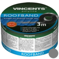 Vincents Roofband Універсальна ущільнювальна стрічка 10cm x 3m алюміній