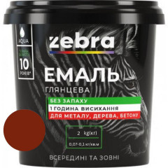 ЗЕБРА Емаль акрилова 87 Червоно-коричневий 2кг Будмен