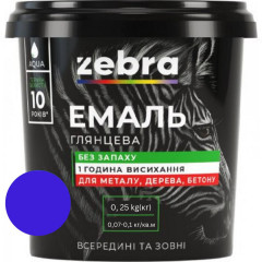 ЗЕБРА Емаль акрилова 48 Синя 0.25кг