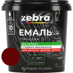 ЗЕБРА Эмаль акриловая 76 Темно-вишневаяя 0.7кг