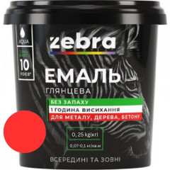 ЗЕБРА Емаль акрилова 75 Червона 0.25кг