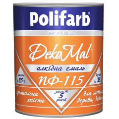 POLIFARB DekoMal Емаль ПФ-115 жовто-коричнева 0.9кг RU