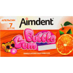 Aimdent Жувальна гумка Bubble Gum Апельсин "Orange" 7шт