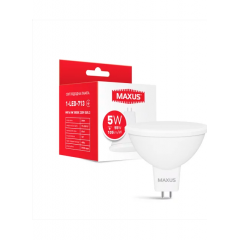 MAXUS Лампа світлодіодна MAXUS 1-LED-713 MR16 5W 3000K 220V GU5.3