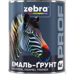 ZEBRA Емаль-грунт PROF 011 Білий матовий 0.8кг Будмен