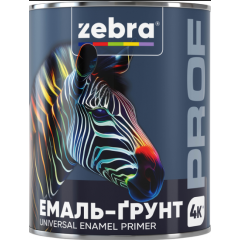 ZEBRA Емаль-грунт PROF 075 Червоний 0.8кг Будмен