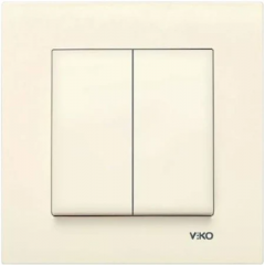 VIKO Karre Вимикач 2-кл.крем Будмен