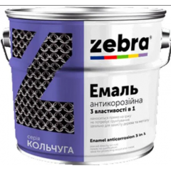 ЗЕБРА Емаль антикорозійна 3в1 Кольчуга 12 Білий глянцевий 2кг Будмен