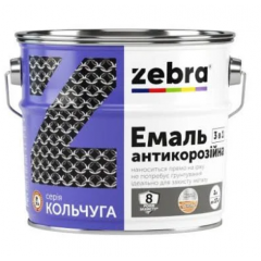 ЗЕБРА Емаль антикорозійна 3в1 Кольчуга 48 Синій 2кг Будмен
