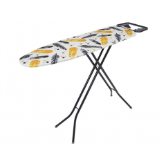 EUROHOME Дошка прасувальна FLAME 30*105 см основа металізована сітка (пір'я жовто-чорні) Будмен