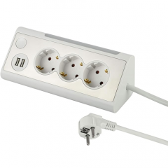 ELECTRALINE Розетка/подовжувач 1гн 2м 3*1.0 Electraline вбудована для столу USB Будмен