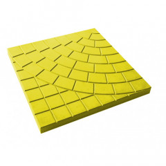 Плитка тротуарная квадрат "Паутинка" желтая 300х300мм
