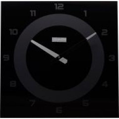 SKLOGLAS Часы настенные NUMBER стекло черное 400х400х25мм (BN)