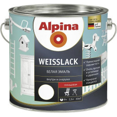 ALPINA Емаль глянцева WEISSLACK Біла 2.5л