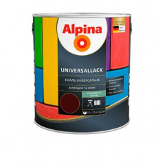 ALPINA Емаль шовковисто-матова UNIVERSALLACK червоно-коричневий 0.75л
