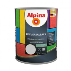 ALPINA Емаль шовковисто-матовая UNIVERSALLACK серый 2.5л Будмен