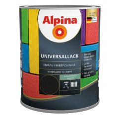 ALPINA Емаль шовковисто-матова UNIVERSALLACK чорний 2.5л