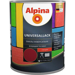 ALPINA Емаль глянцевая UNIVERSALLACK червоно-коричневый 0.75л