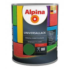 ALPINA Емаль глянцевая UNIVERSALLACK зеленый 0.75л