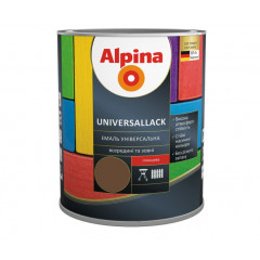 ALPINA Емаль глянцевая UNIVERSALLACK темно-коричневый 2.5л