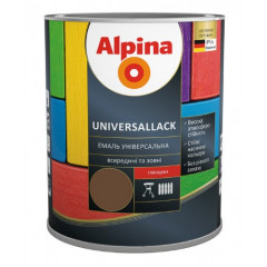 ALPINA Емаль глянцевая UNIVERSALLACK темно-коричневый 0.75л Будмен