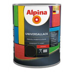 ALPINA Емаль глянцевая UNIVERSALLACK чорный 2.5л Будмен