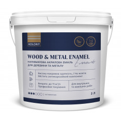 KOLORIT Емаль акрилова універсальна Wood and Metal Enamel напівмат база А 0.9л