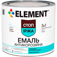 ELEMENT Грунт-емаль антикорозійна 3в1 чорн гл. 2.5л