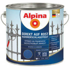 ALPINA Емаль Direkt auf Rost Hammerschlageffekt Blau/ Синій 750мл
