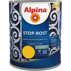 ALPINA Емаль алкідно-уретанова Stop-Rost RAL 1021 рапсово-жовтий 2.5л