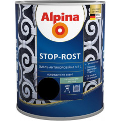 ALPINA Емаль алкідно-уретанова Stop-Rost RAL 9005 чорний 2.5л