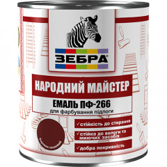 ЗЕБРА Емаль ПФ-266 "Народний МАЙСТЕР" 0.9кг 582 Золотисте полум'я Будмен