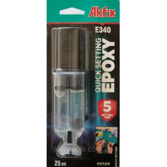 AKFIX Клей епоксидний універсальний шприц 25мл/г