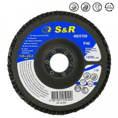 S&R Круг зачисний пелюстковий по металу 125х22.2мм P60