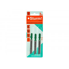 STURM 9019-01-75x3-HSS-10 Пилки для лобзика, 75х2,5 метал, 3шт/уп
