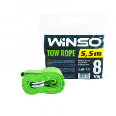 WINSO Трос ленточный с металлическими крючками 8т.5.5м.сумочка полиэтилен
