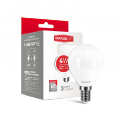 MAXUS Лампа світлодіодна G45 F 4W 3000K 220V E14