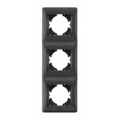 VIDEX BINERA Рамка вертикальная тройная черный графит (VF-BNFR3V-BG) Будмен