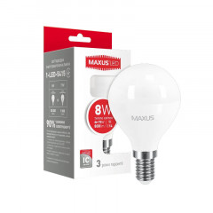 MAXUS Лампа світлодіодна G45 F 8W 4100K 220V E14
