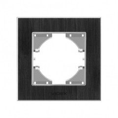 VIDEX BINERA Рамка одинарна чорний алюміній горизонтальна (VF-BNFRA1H-B)