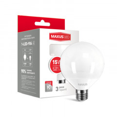 MAXUS Лампа светодиодная G95 15W 4100K 220V E27