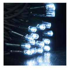 Электрогирлянда 100 LED 10м Черный провод String Белый IP65