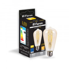 FERON Лампа світлодіодна LB-764 ST64 золото 230V 4W E27 2700K RU